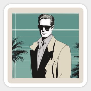 Newman's Palm Style Art Deco Sun Shades Sticker